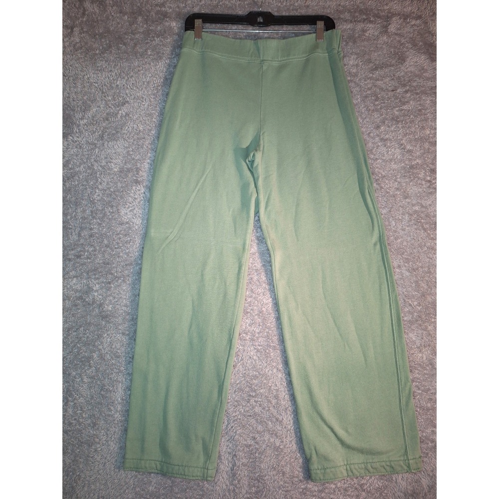 Relativity Wide Leg Lounge Pants Small Sage Green Cotton French Terry High Rise